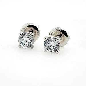 0.50ct TDW Lab Grown Diamond Studs with 4 Claw Setting in 14ct White Gold