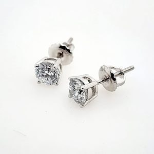 1.00ct TDW Lab Grown Diamond Studs with 4 Claw Setting in 14ct White Gold