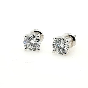 1.50ct TDW Lab Grown Diamond Studs with 4 Claw Setting in 14ct White Gold