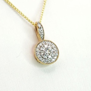 10ct Yellow Gold 0.25ct TDW Diamond Cluster Pendant