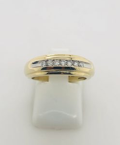 10ct Yellow Gold Channel Set Diamond Band 0.15ct