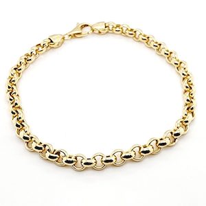 5.5mm Width Hallow Belcher Bracelet in 9ct Yellow Gold