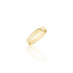 4.00mm Wide Half Round High Polished Plain Wedding Band 9ct Yellow Gold