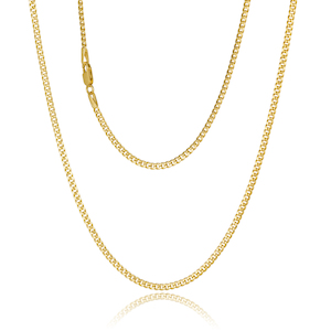 10ct Yellow Gold Tight Rounded Hollow Curb 2mm Wide 50cm Long Chain