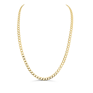 56cm 9ct Yellow Gold 130 gauge Solid Curb Link Chain