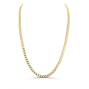 9ct Yellow Gold 115 gauge Solid Curb Link Chain