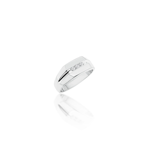 Sterling Silver Men's Cubic Zirconia Ring - D4218