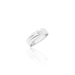 Sterling Silver Men's Cubic Zirconia Ring - D5384