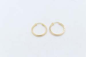 9ct Gold Wide Plain Polished square Hoop Earrings