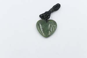 Jewellery: New Zealand Greenstone  engraved Heart