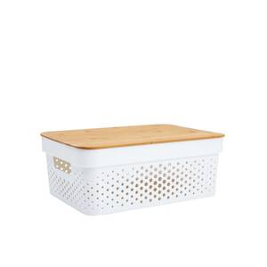 Designer Bin with Bamboo Lid 10L