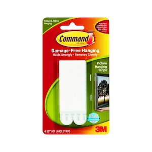 Plastic container, household: Command Picture Hanging Strips Large 4 Pack