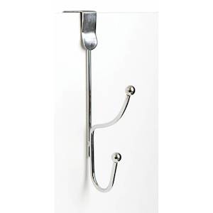 Plastic container, household: 2 Hook Chrome Over Door Hanger