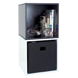 Cube 40cm Wooden Black