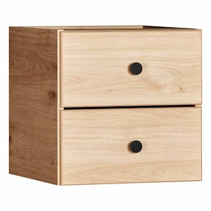 Plastic container, household: CUBX 2 Drawer Box Oak