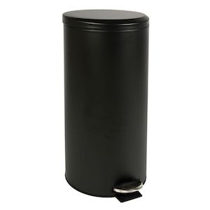 Black Pedal Bin 30L