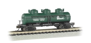 Bachmann 17152 3-Dome Tank Car Canadian Chemical Co. Ltd. Chemcell (green, white)