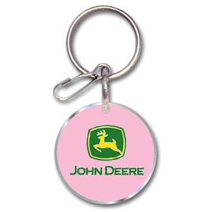 Toy: ERTL 004235R31 John Deere Logo PINK Enamel Key Ring