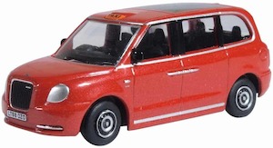 Oxford Diecast 76TX5002 LEVC TX Taxi – Electric Taxi Tupelo Red