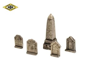 Harburn Hamlet CG272 Grave Stones & Obelisk 5/pk OO/HO Scale