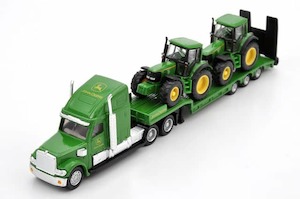 Siku 1837 Freightliner Low Loader & 2 John Deere Tractor 1/87 Scale