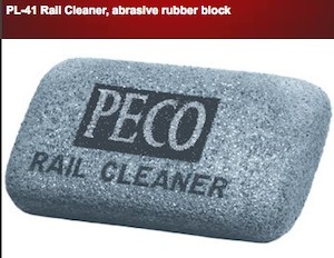 Peco PL-41 Rail Cleaner, abrasive rubber block