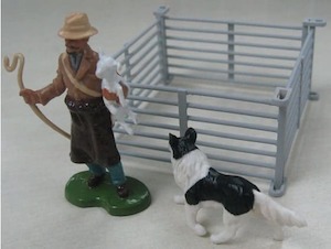 Toy: Britains 42736 Shepherd & Sheepdog & Hurdles Pack