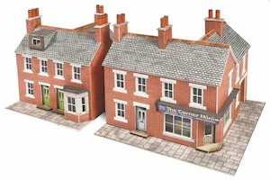 Metcalfe PN116 N Scale Corner & Pub in Red Brick N Scale Kit