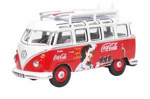 Oxford Diecast 76VWS008CC VW T1 Bus and Surfboards – Coca Cola