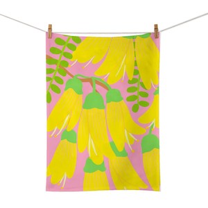 Bright Botanical Kowhai Tea Towel