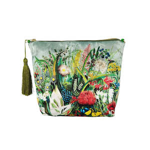 NZ Native Flowers Velvet Cosmetic Bag