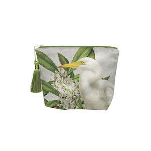 Birds & Botanicals Heron Velvet Cosmetic Bag