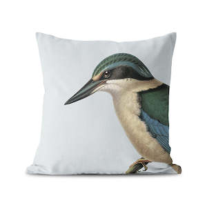 Hushed Blue Kingfisher Cushion Cover