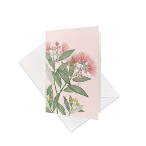 Vintage Botanical Pohutukawa Gift Card & Envelope X6