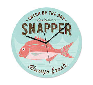 NZ Seafood Snapper Frameless Clock