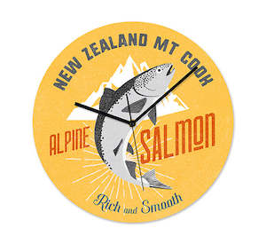 NZ Seafood Salmon Frameless Clock