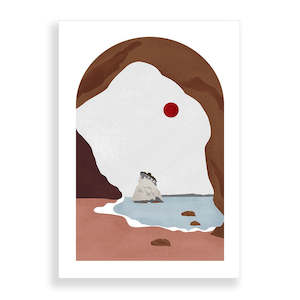 Cathedral Cove Landmark A2 Print