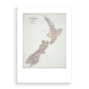 NZ Map A2 Print