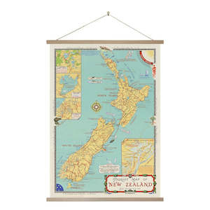 New Zealand Tourist Map Wall Chart