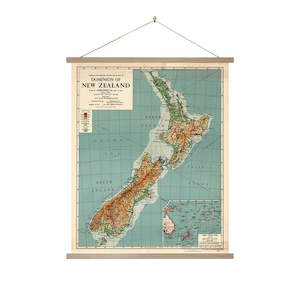 NZ Dominion Map Wall Chart