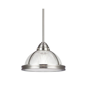 Pratt Street Prismatic Glass Pendant with 1 Light by Visual Comfort Generation