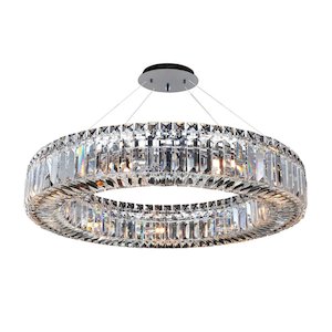 Rondelle 9 Light Firenze Crystal Pendant by Allegri