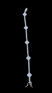 Clover Bracelet 3mm White Moissanite 18cm