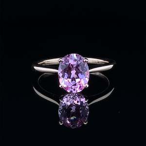 Jewellery: Oval Pink Sapphire Solitaire