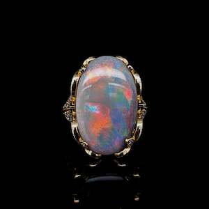 One of a Kind Black Opal Ring