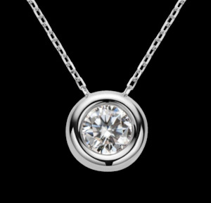 0.5ct Moissanite Anastasia Bezel Pendant