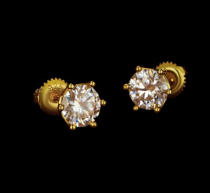 1ct Total Moissanite Screw Back Tulip earrings