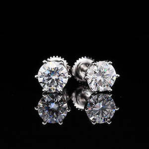 0.5ct each ear Moissanite Screw Back Tulip earrings