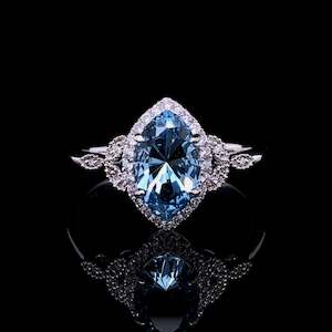 Aquamarine Vintage Diamond Ring