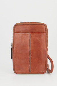 Phone Bags: Leather Zip Top Phone Crossbody